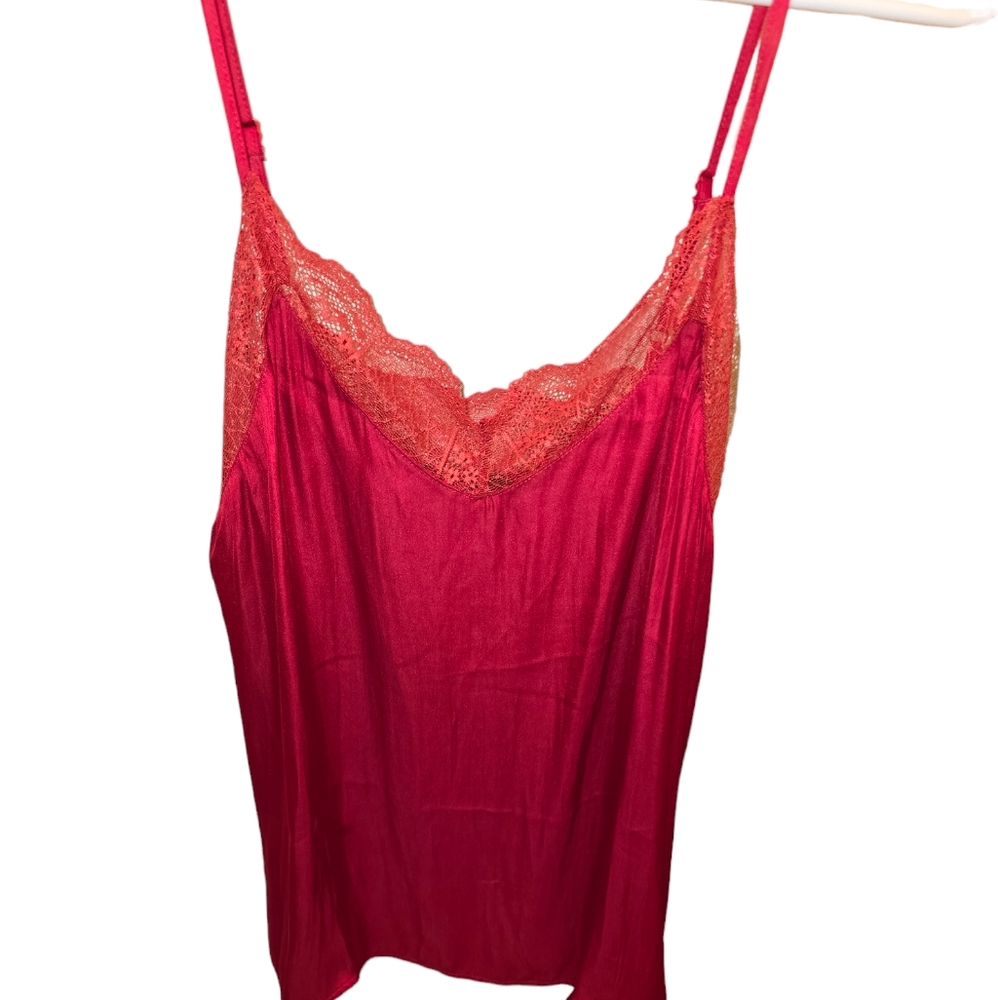 NWT red lace cami shirt